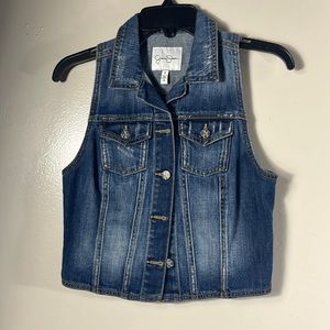 Jessica Simpson blue pixie denim vest size S